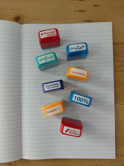 Kleurryke Onderwyser Assesseringsstempels – 8 Stempel Stel vir Klaskamer Terugvoer