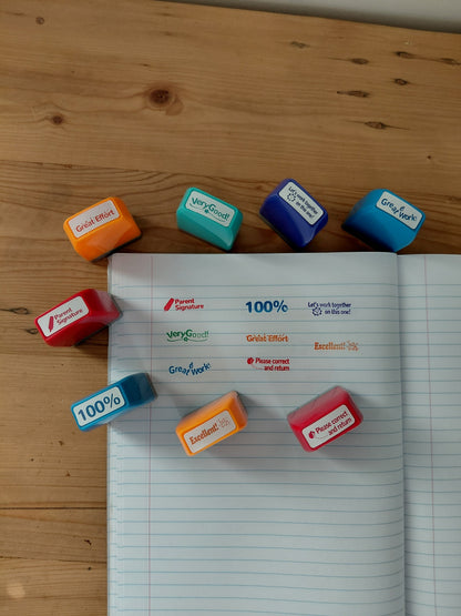 Kleurryke Onderwyser Assesseringsstempels – 8 Stempel Stel vir Klaskamer Terugvoer